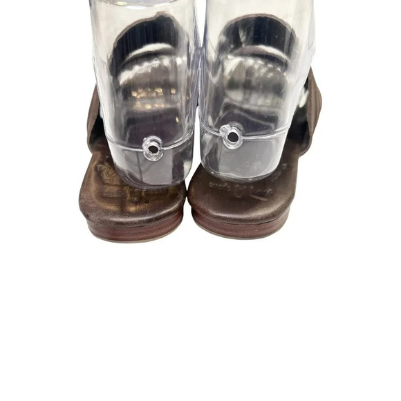 ELF Handmade Leather Sandals 9 Brown 3 Strap Boho Strappy Bali Granola Girl - Picture 9 of 11